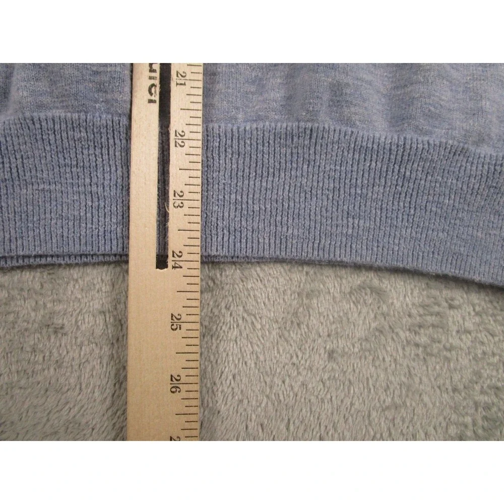 J Crew Sweater‎ Mens Medium Blue Knit Pullover V Neck Preppy